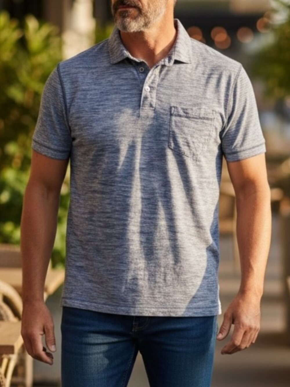Rodd & Gunn Sports Fit Heathered Polo Size L Australian Cotton